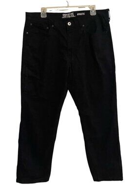 Signature by Levi Strauss & Co. Men's Blk Khaki Athletic Pants Side Zipper 36x30